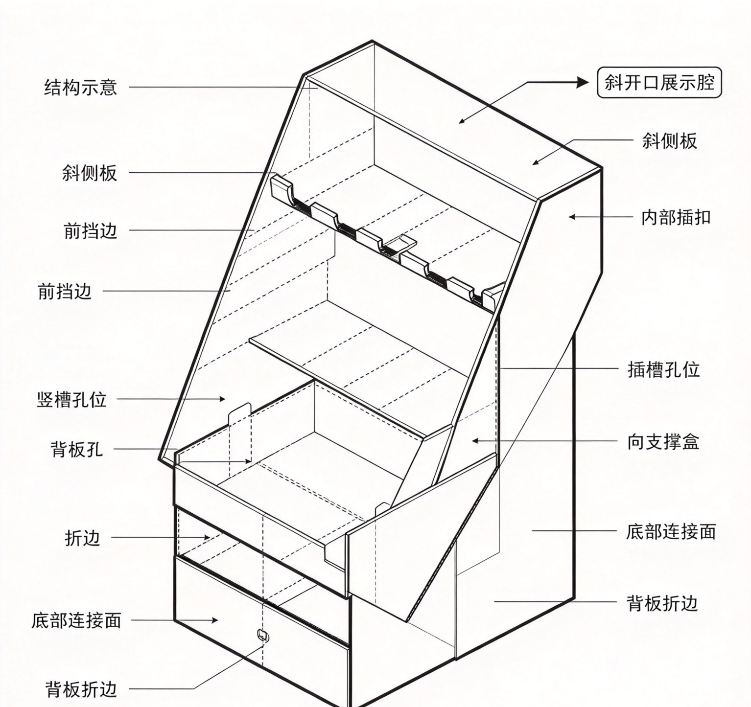 Custom Printed Angled Corrugated Cardboard Floor Display Stand