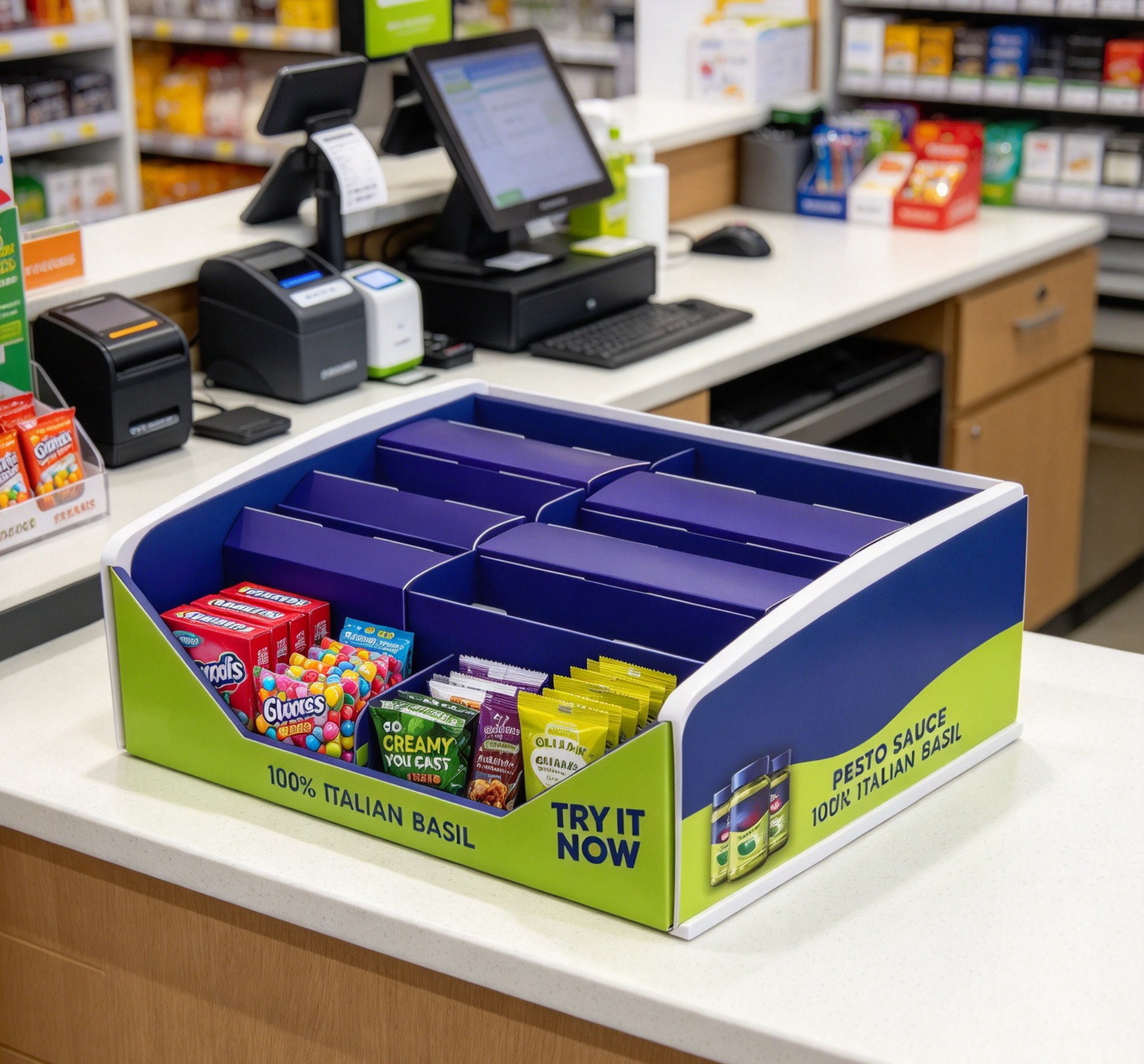Custom Printed Cardboard Shelf Ready Display Tray for Packaged Food
