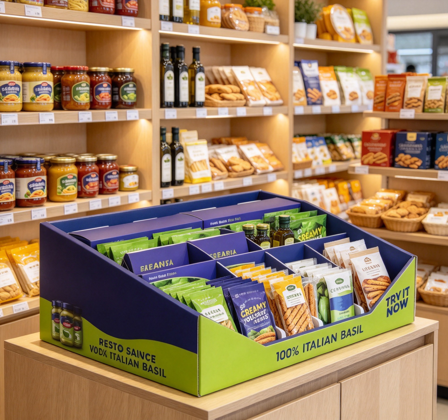 Custom Printed Cardboard Shelf Ready Display Tray for Packaged Food