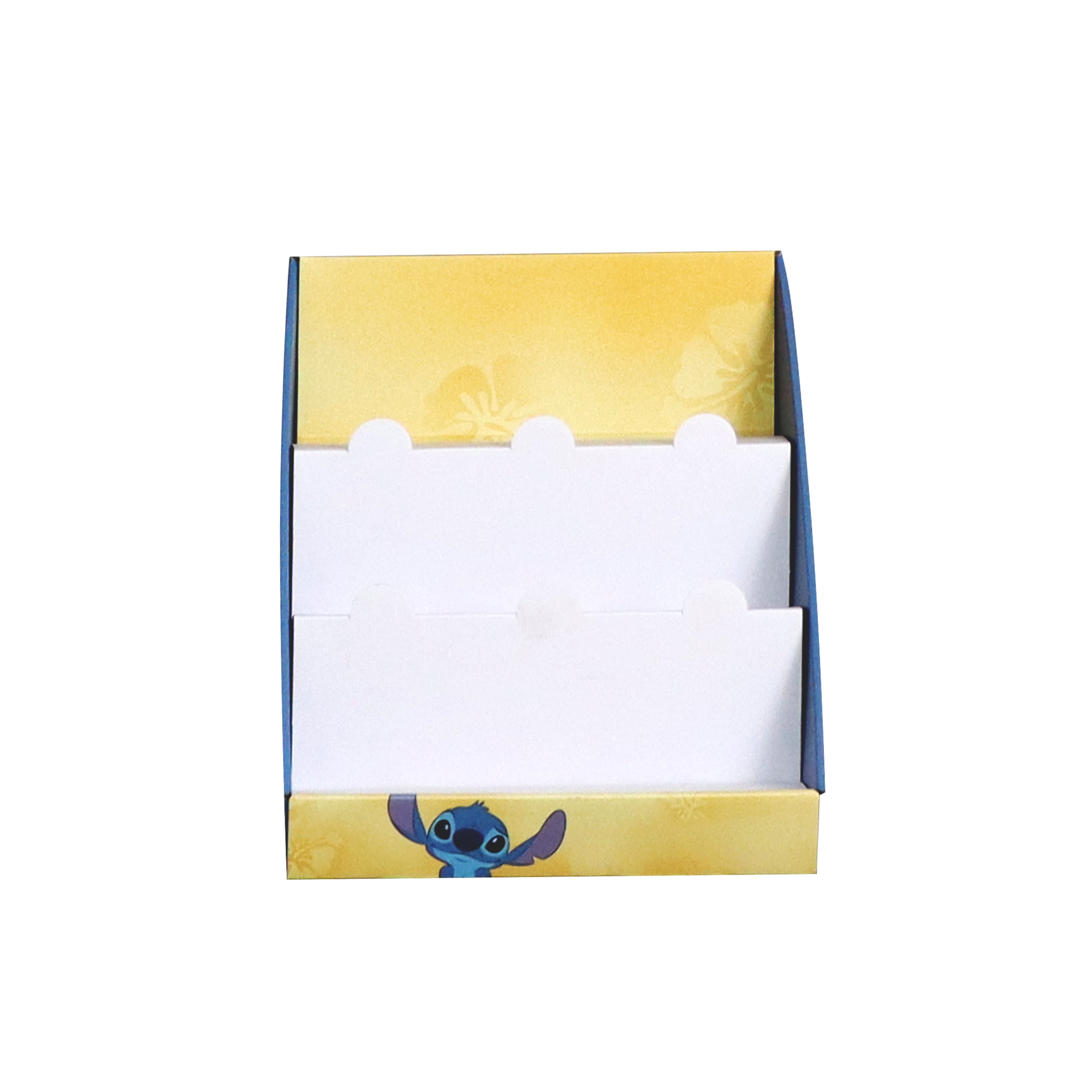 2‑tier cardboard PDQ display box, retail counter top paper display stand for supermarket promotion