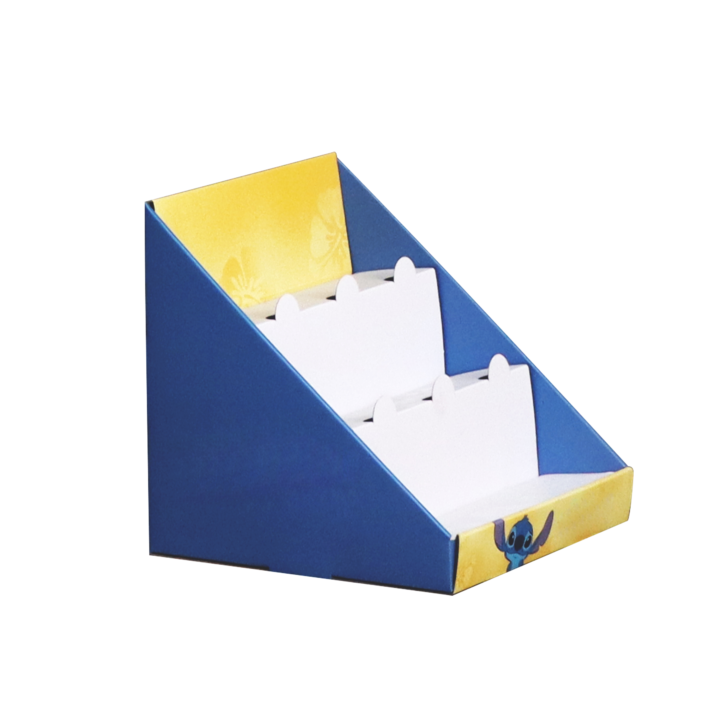 2‑tier cardboard PDQ display box, retail counter top paper display stand for supermarket promotion