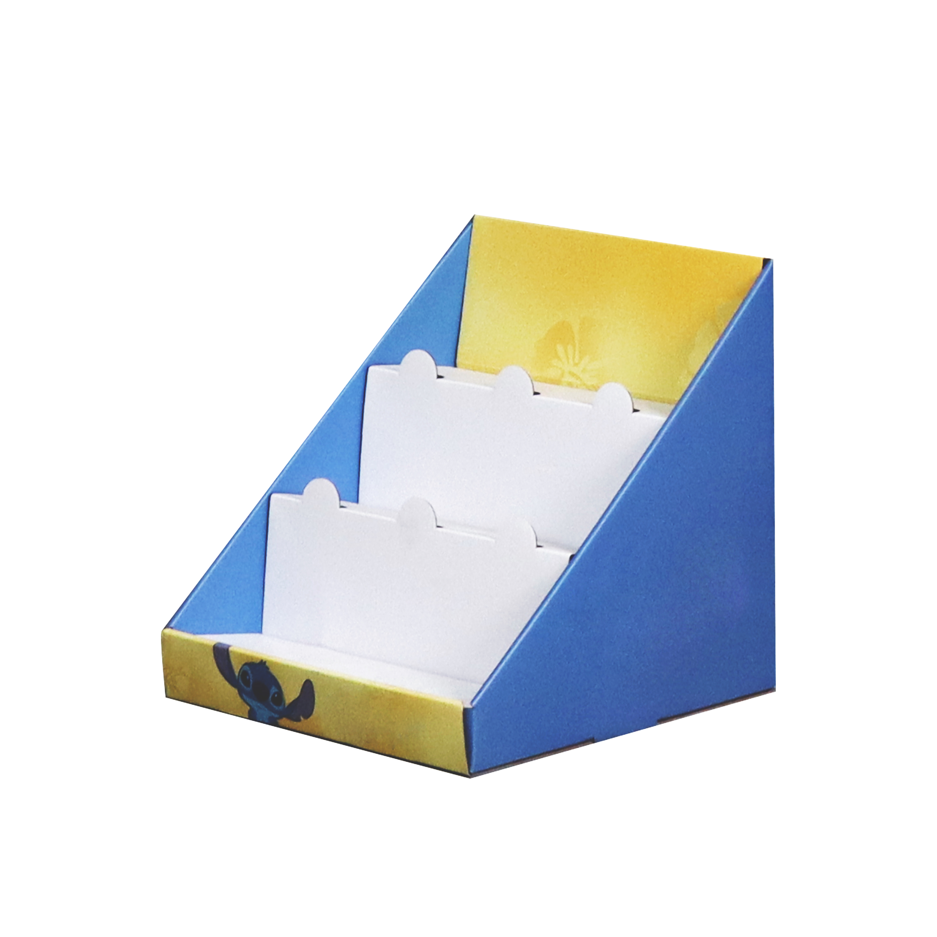 2‑tier cardboard PDQ display box, retail counter top paper display stand for supermarket promotion