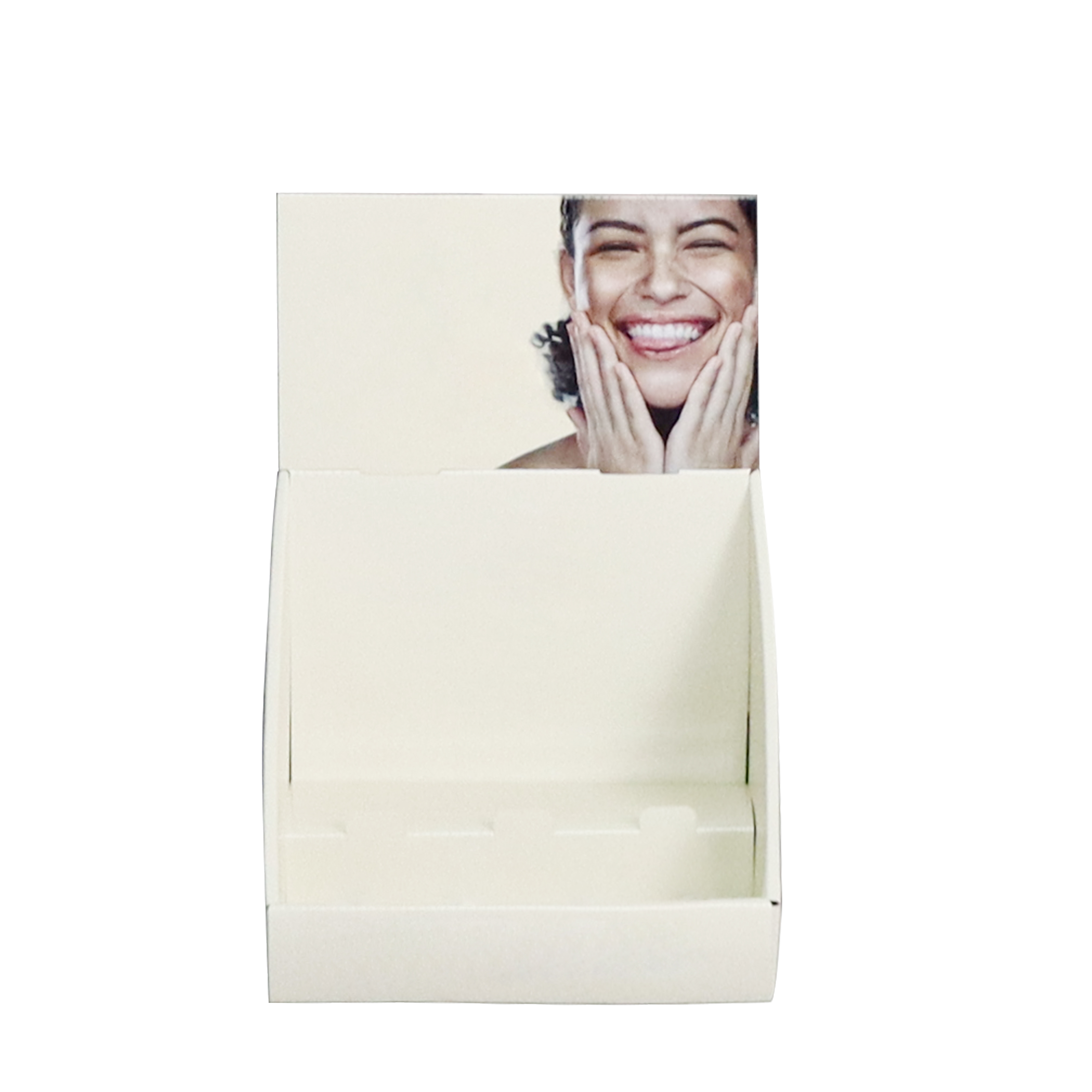 PDQ cardboard display box, retail counter paper display stand