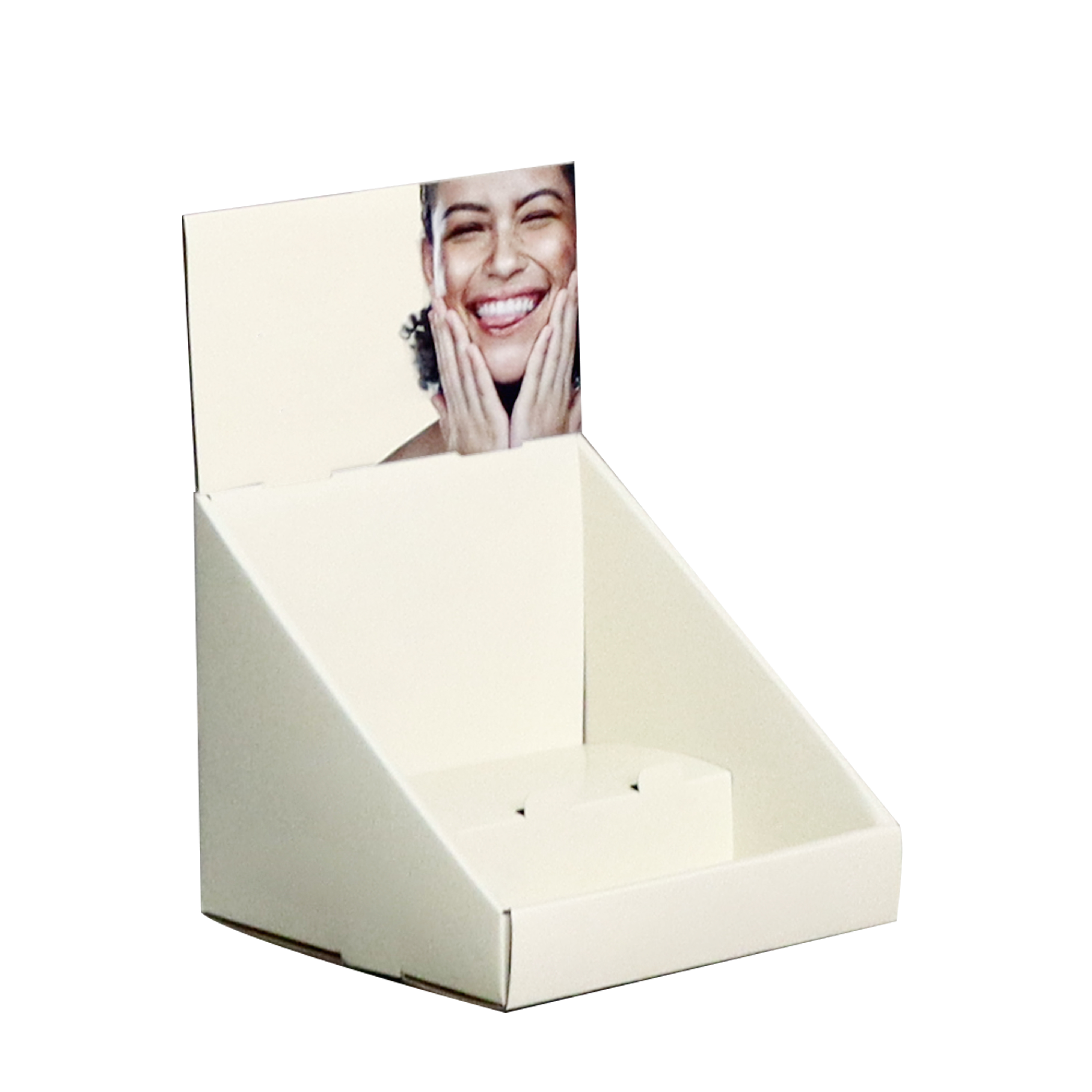 PDQ cardboard display box, retail counter paper display stand