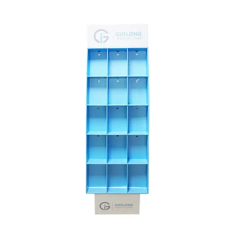 Compartment Display cardboard floor display rack for retail products