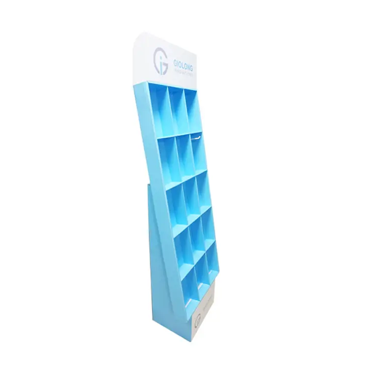 Compartment Display cardboard floor display rack for retail products