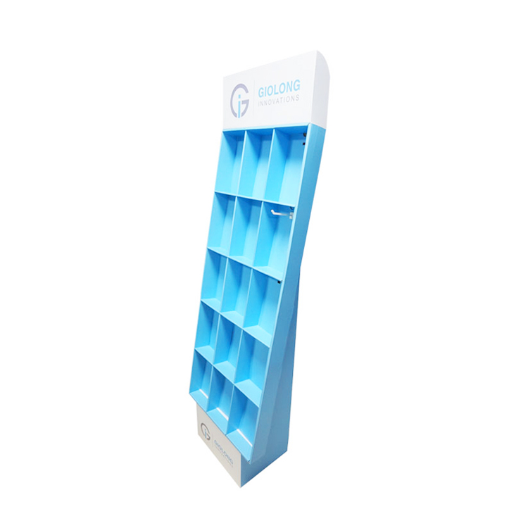 Compartment Display cardboard floor display rack for retail products