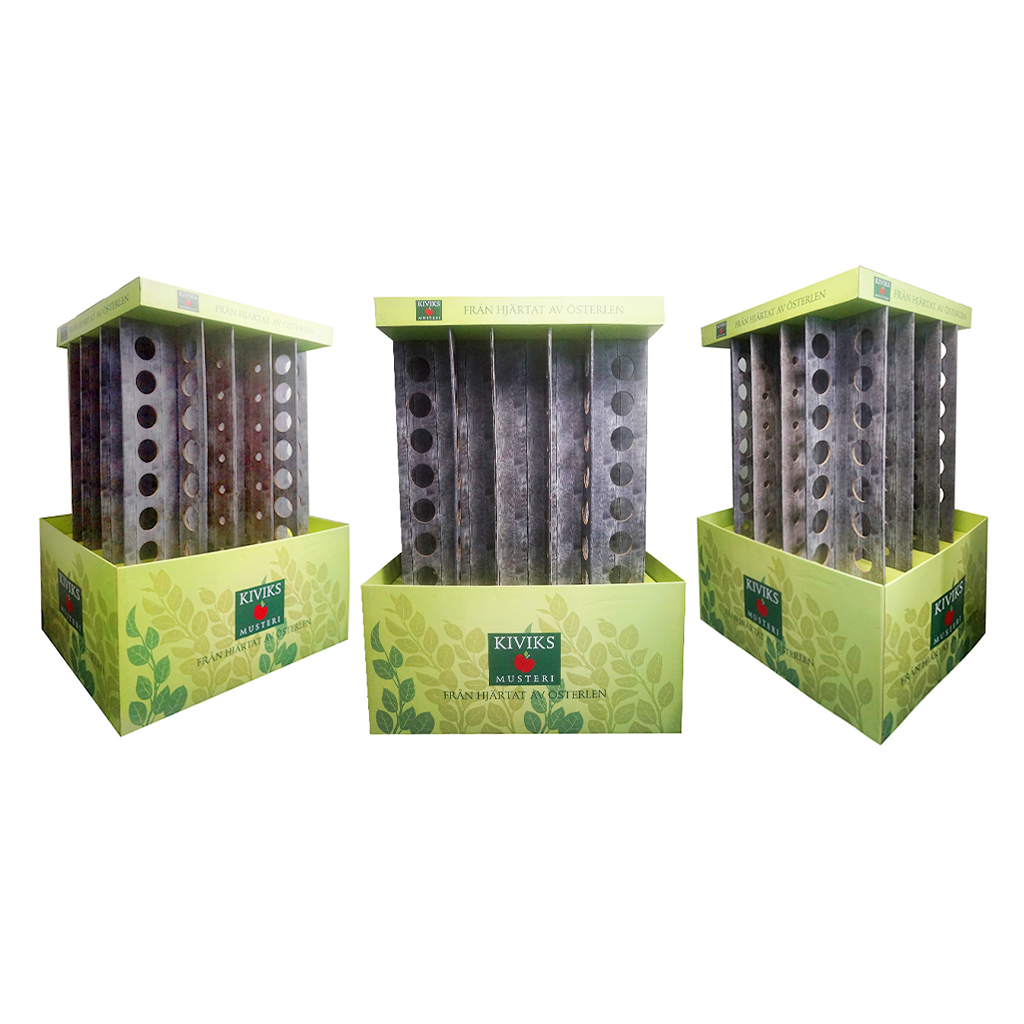 Custom Vertical Slot Compartment Cardboard Floor Display Stand