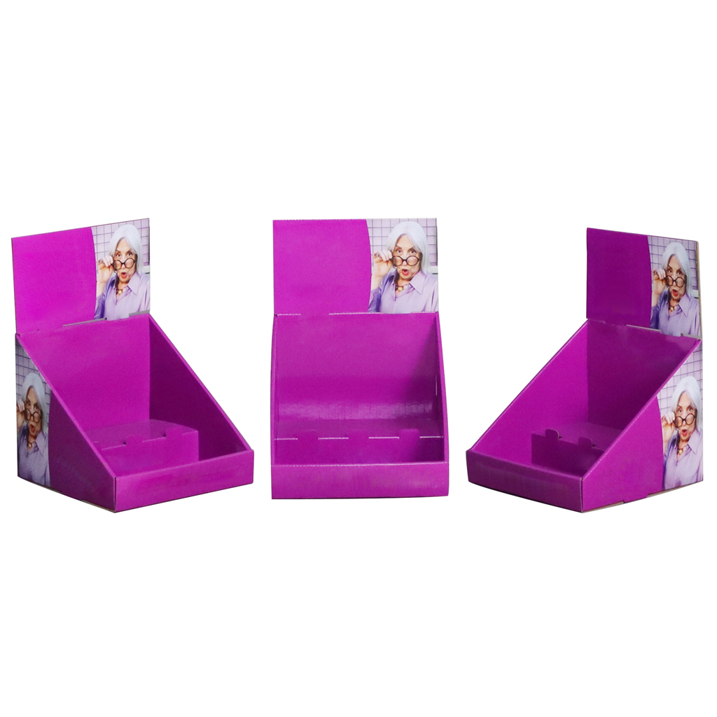 Custom Printed Foldable Cardboard PDQ Display Stand For Retail Checkout Merchandising