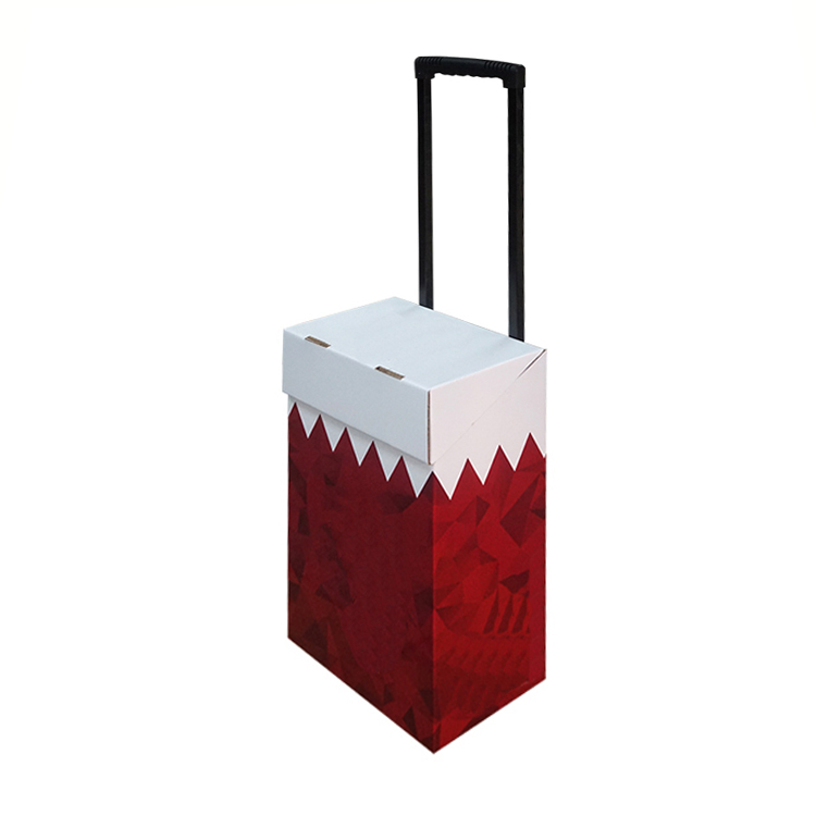 Custom Printed Cardboard Trolley, Foldable Paper Trolley for Exhibition Promotion