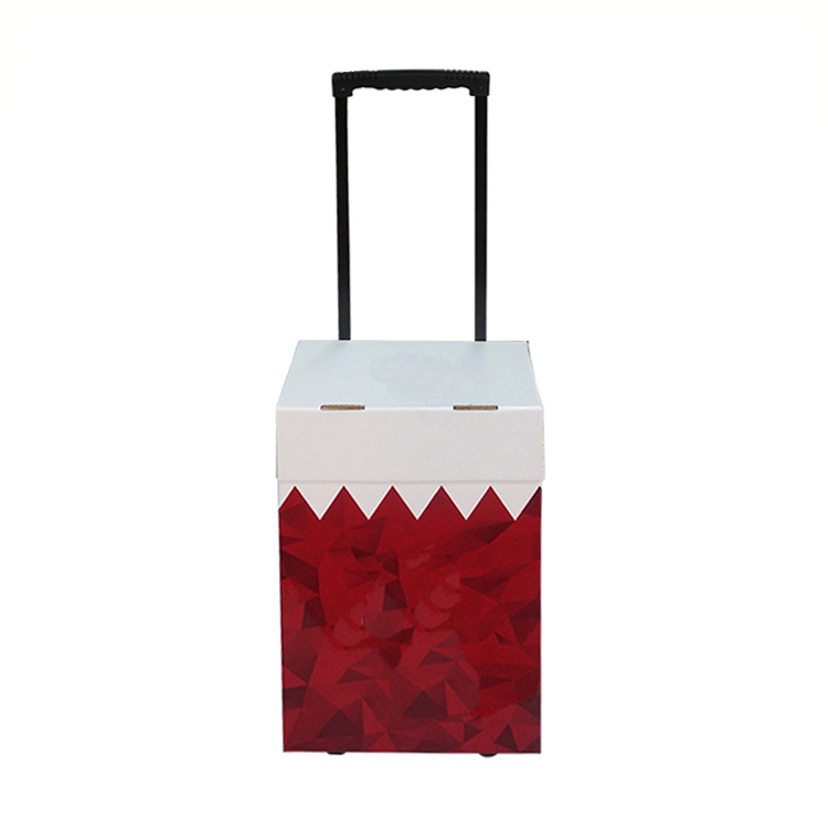 Custom Printed Cardboard Trolley, Foldable Paper Trolley for Exhibition Promotion