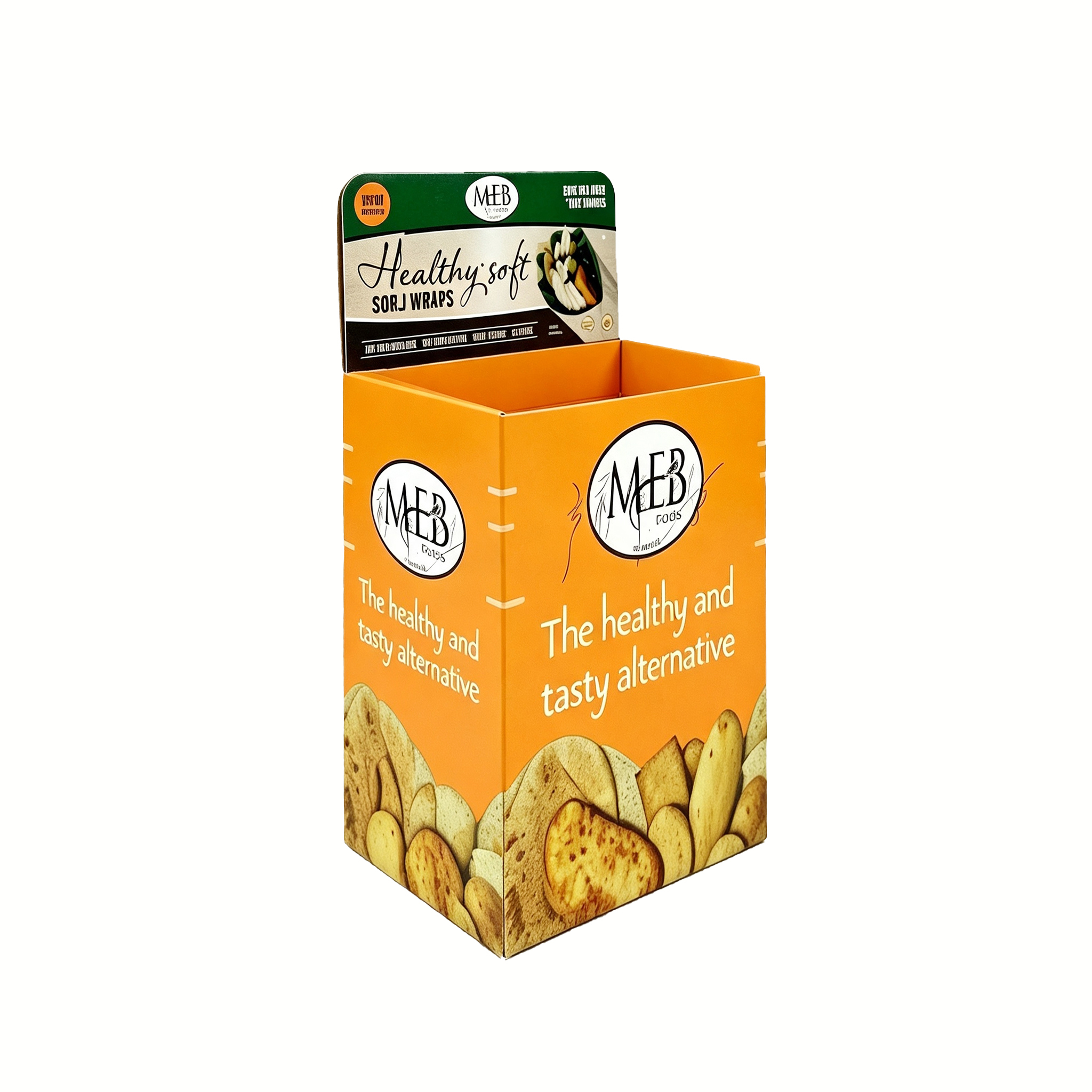 Custom printed cardboard dump bin retail display boxes for supermarket promotion