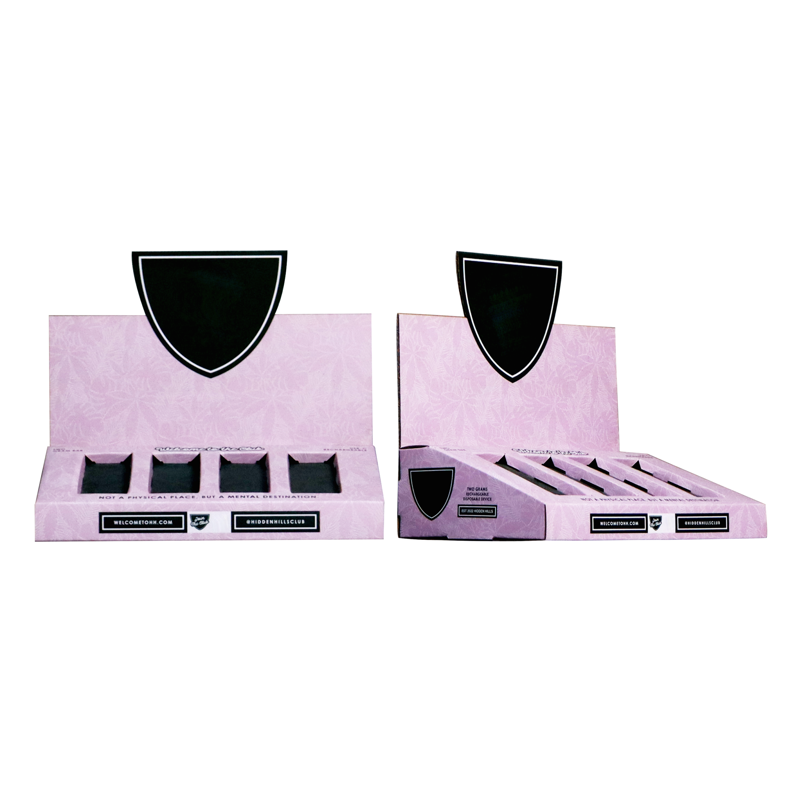 Custom Cosmetic PDQ Display with Four Compartments Custom Cosmetic PDQ Display with Four Compartments