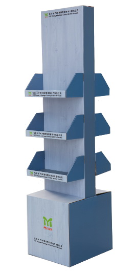 Three-tier double-sided floor display stand